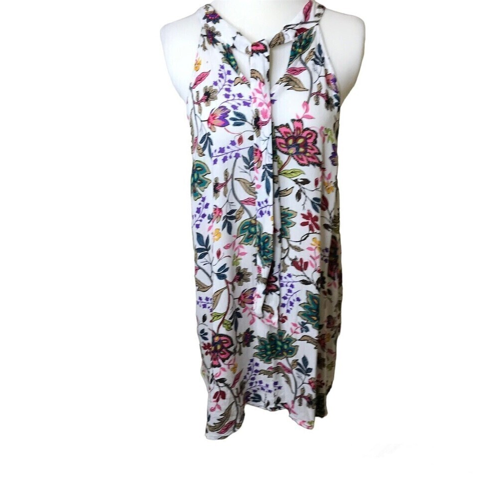 A Beautiful Soul (Arula) Sz C 3X Sleeveless Tunic Top Tie Neck Loose Fit  Rayon